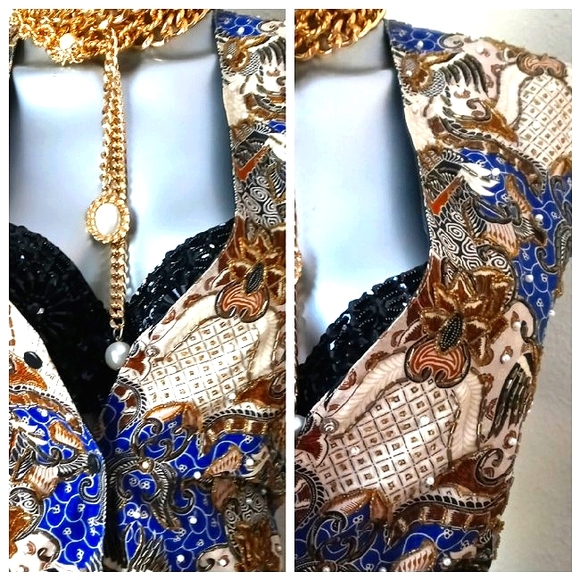 "WESTERN TRIBAL" Vintage "ART to WEAR" Ethnic Beaded Graphics Snap Buttons Vest - Picture 6 of 13